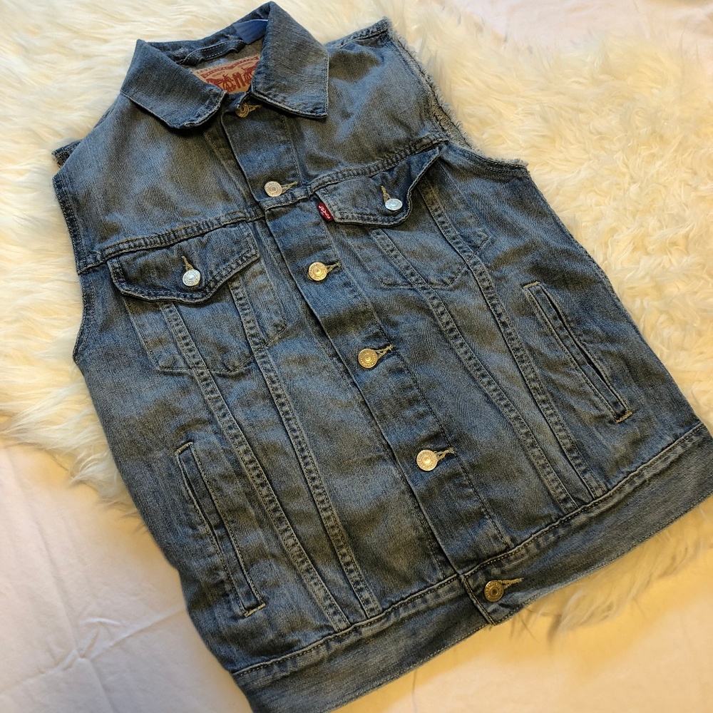 Levi's Sleeveless Denim Vest Stars and Stripes